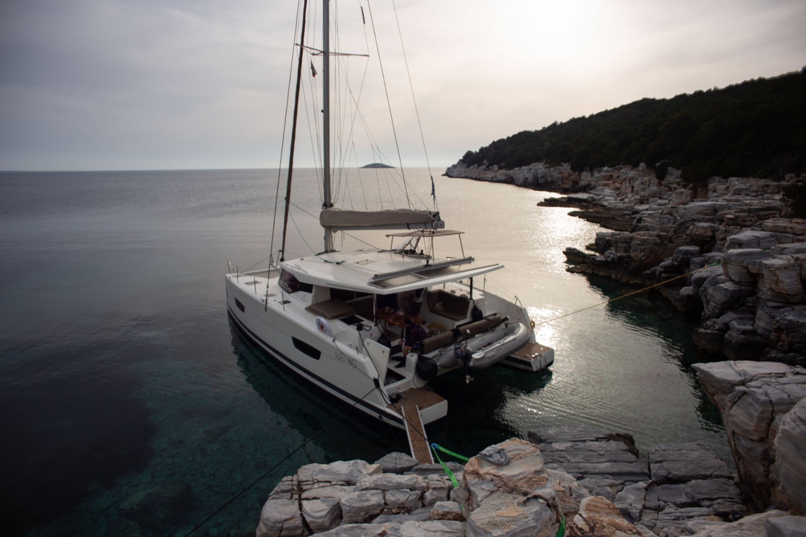 Isla 40 catamaran charter Greece skipper